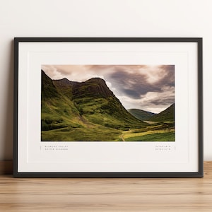 Glencoe Valley Print, Glencoe Valley Poster, Glencoe Valley Coordinates, Glencoe Valley Wall Art, Glencoe Valley Photo Print, Glencoe Valley