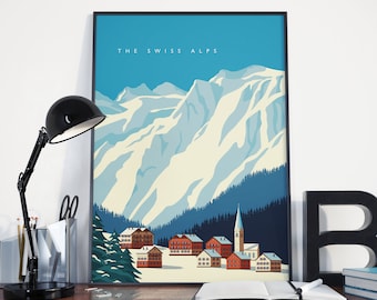 Affiche Voyage Murren Walser – Montagne Oberland Suisse – Vintage 24x36 – NEUVE