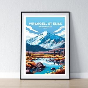 Wrangell St Elias National Park Poster Wrangell St Elias National Park Druck Minimalistisches Poster Wohnkultur Wand Kunst Reise Geschenk WPA
