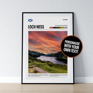 Loch Ness Poster Loch Ness Wand Kunst Loch Ness Koordinaten Schottland Foto Druck Scottish Reise Geschenk Poster Print Home Wand Dekor