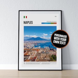 Neapel Poster Neapel Wandkunst Neapel Koordinaten Vesuv Foto Druck Reise Geschenk Italien Vesuv Kunstdruck Home Wand Dekor