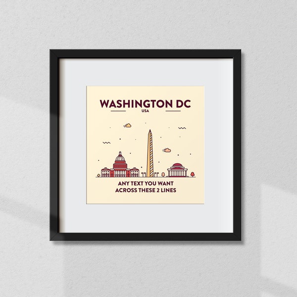 Stampa personalizzata di Washington DC, Poster personalizzato di Washington dc, Coordinate di Washington dc, Washington DC Wall Art, Wall Print, Viaggi