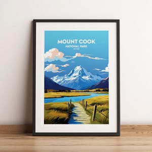 Póster del Parque Nacional del Monte Cook Impresión del Parque Nacional del Monte Cook Impresión de póster minimalista Decoración del hogar Arte de pared Regalo de viaje WPA