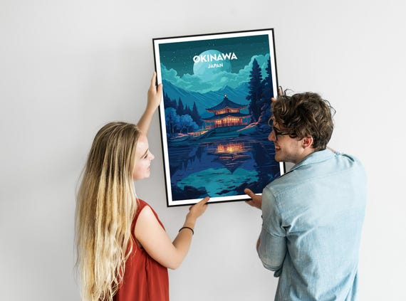 Okinawa Japan Print, Okinawa Poster, Okinawa Vintage Retro Print