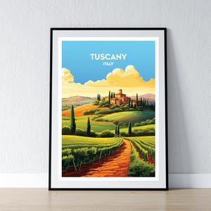 Toskana Poster Toskana Druck Toskana Wand Kunst Geschenk Reise Poster Print Home Wand Dekor Illustration WPA