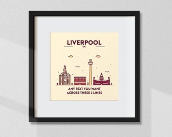 Gepersonaliseerde Liverpool Print, Aangepaste Liverpool Poster, Liverpool Coördinaten, Liverpool Wall Art, Wall Print, Travel Gift, Souvenir