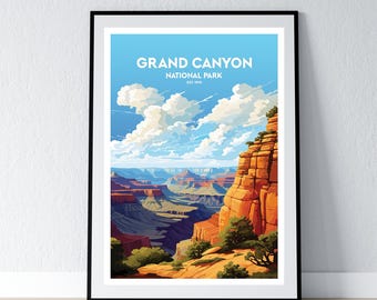 Grand Canyon National Park Poster Grand Canyon National Park Print Minimalist Poster Print Home Decor Wall Art Travel Gift WPA