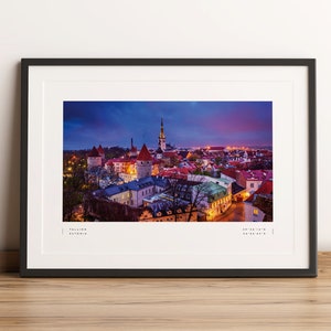 Tallinn Print, Tallinn Poster, Tallinn Coordinates, Tallinn Wall Art, Tallinn Black and White, Tallinn Travel, Estonia Print, Estonia Poster