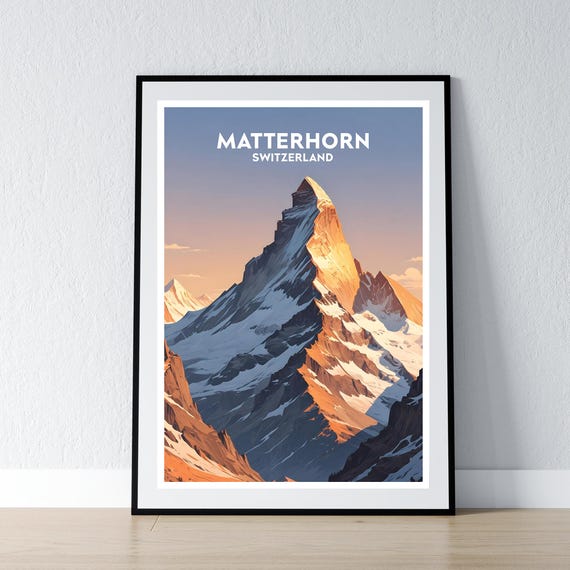 Matterhorn Switzerland Art Deco Puzzle - 500 Piece Jigsaw For Adults, Premium Made In USA