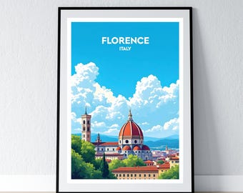 Florence Poster Florence Italy Print Florence Wall Art Gift Travel Poster Print Home Wall Decor Illustration
