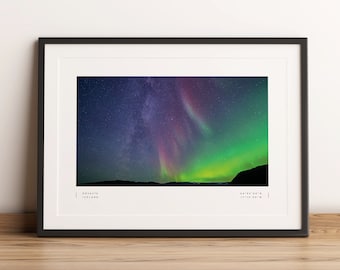 Noorderlicht Poster, Noorderlicht Print, Husavik IJsland Poster Print, Aurora Borealis Poster, Aurora Borealis Print, Minimalistische Print