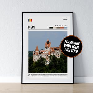 Schloss Bran Rumänien Poster Bran Wandkunst Rumänien Koordinaten Fotodruck Reisegeschenk Poster Druck Home Wanddekor