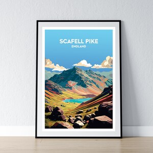 Scafell Pike Poster Scafell Pike Poster Scafell Pike Print Scafell Pike Wand Kunst Geschenk Reise Poster Druck Home Wand Dekor Illustration WPA