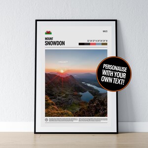 Mount Snowdon Poster Mount Snowdon Wand Kunst Mount Snowdon Koordinaten Snowdonia Foto Druck Reise Geschenk Wales Poster Druck Home Wand Dekor