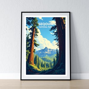 Sequoia National Park Poster Sequoia  National Forest Print Minimalist Poster Print Home Decor Wall Art Travel Gift WPA