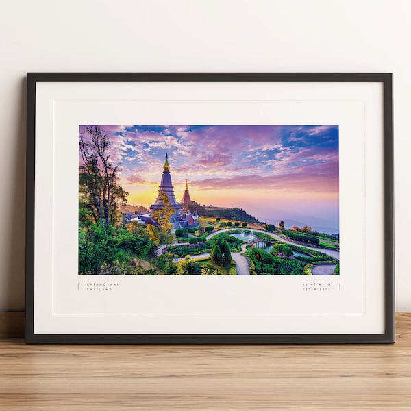 Chiang Mai Print, Chiang Mai Poster, Chiang Mai Coordinates, Chiang Mai Wall Art, Chiang Mai Photo Print, Chiang Mai Travel, Thailand Print