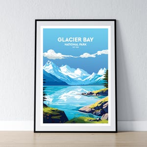 Glace Bay National Park Poster Glaxer Bay National Park Druck Minimalistisches Poster Print Wohnkultur Wand Kunst Reise Geschenk WPA