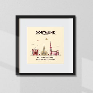 Dortmund Druck, Dortmund Poster, Dortmund Koordinaten, Dortmund Wandkunst, Wanddruck, Reisegeschenk, Souvenir, Dekor