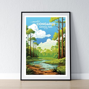 Congaree National Park Poster Congaree National Park Druck Minimalistisches Poster Print Wohnkultur Wand Kunst Reise Geschenk WPA