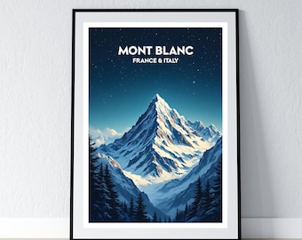 Mont Blanc Print, Mont Blanc Poster, Mont Blanc Decor, Mont Blanc Wall Art, Mont Blanc Black and White, Mont Blanc Travel, Home Decor