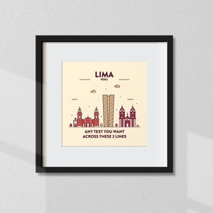 Impressão personalizada de Lima, pôster personalizado de Lima, coordenadas de Lima, arte de parede de Lima, impressão de parede, presente de viagem, lembrança, decoração para casa