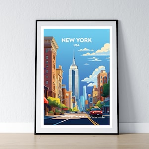 New York Plakat New York Druck New York Wand Kunst Geschenk USA Poster Druck New York USA Haus Wand Dekor Illustration