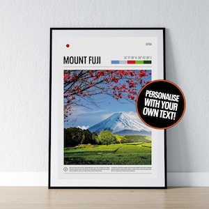 Berg Fuji Poster Berg Fuji Wandkunst Berg Fuji Koordinaten Kirschblüten Tokio Foto Druck Reise Geschenk Japan Poster Druck Home Wandkunst