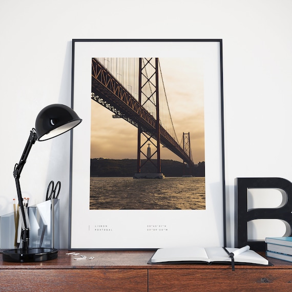 Lisbon Print, Lisbon Poster, Lisbon Coordinates, Lisbon Wall Art, Lisbon Black and White, Lisbon Travel, Home Decor, Lisbon Photo Print