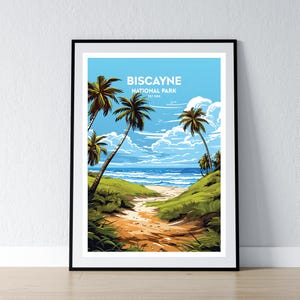 Biscayne National Park Poster Biscayne National Park Druck Minimalistisches Poster Print Wohnkultur Wand Kunst Reise Geschenk WPA