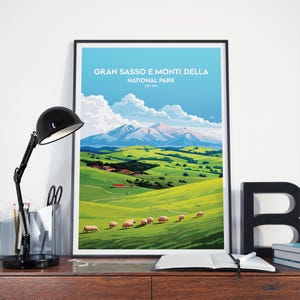 Gran Sasso und Monti Della Laga National Park Poster Gran Sasso und Monti Della Laga National Park Print Minimalistisches Poster Print Home Decor Wand Kunst Reise Geschenk