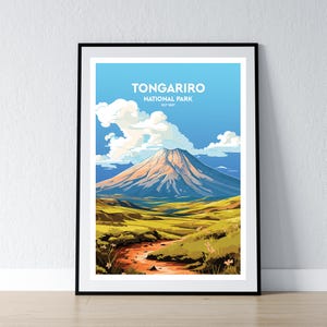 Tongariro Nationalpark Poster Tongariro Nationalpark Druck Minimalistisches Poster Print Wohnkultur Wand Kunst Reise Geschenk WPA