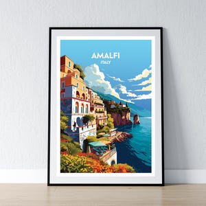 Amalfiküste Poster Amalfiküste Poster Amalfiküste Wand Kunst Geschenk Reise Poster Druck Haus Wand Dekor Illustration Neapel Italien Wand Kunst WPA