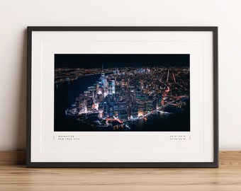 New York Print, New York Poster, New York Skyline Print, New York Wall Art, New York Black and White, New York Coordinates, New York Travel