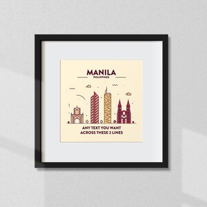 Personalisierte Manila Poster, personalisierte Manila Poster, Manila Koordinaten, Manila Wandkunst, Wanddruck, Reisegeschenk, Souvenir, Wohnkultur