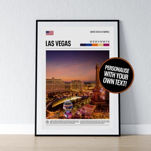 Affiche Las Vegas Art mural Las Vegas Coordonnées de Las Vegas impression photo cadeau de voyage USA Nevada affiche impression décoration murale maison