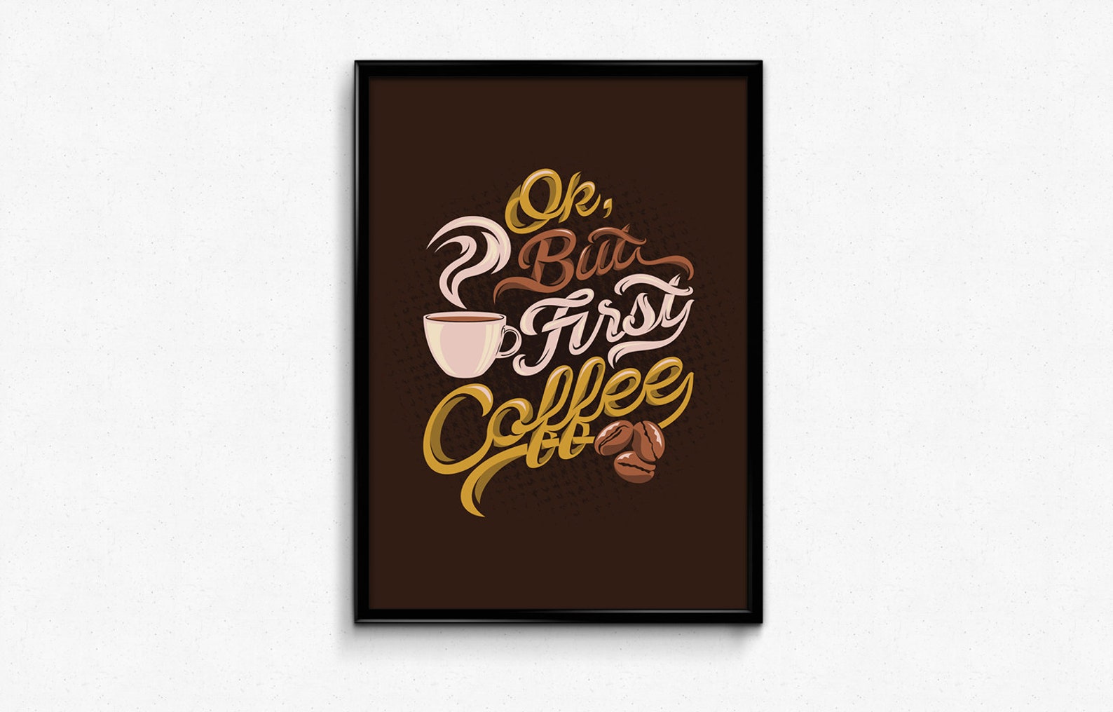 Ok But First Coffee Poster Cafe Print Food Kitchen | Etsy