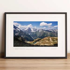 Caucasus Mountains Print, Caucasus Mountains Poster, Caucasus Coordinates, Caucasus Mountains Wall Art, Caucasus Mountains Zwart en Wit