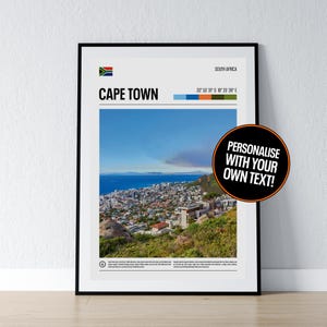 Kapstadt Poster Kapstadt Wandkunst Kapstadt Koordinaten Südafrika Fotodruck Reisegeschenk Poster Druck Home Wanddekor