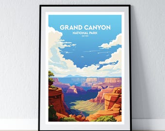 Grand Canyon National Park Poster Grand Canyon National Park Print Minimalist Poster Print Home Decor Wall Art Travel Gift WPA