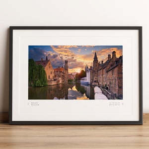 Bruges Print, Bruges Poster, Bruges Coordinates, Bruges Wall Art, Bruges Photo Print, Bruges Travel, Belgium Print, Belgium Art