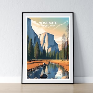 Yosemite National Park Print, Yosemite Poster, National Park Print, National Park Poster, National Park Wall Art, Travel Print, WPA Poster