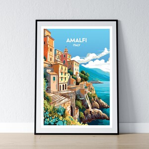 Amalfiküste Poster Amalfiküste Poster Amalfiküste Wand Kunst Geschenk Reise Poster Druck Haus Wand Dekor Illustration Neapel Italien Wand Kunst WPA