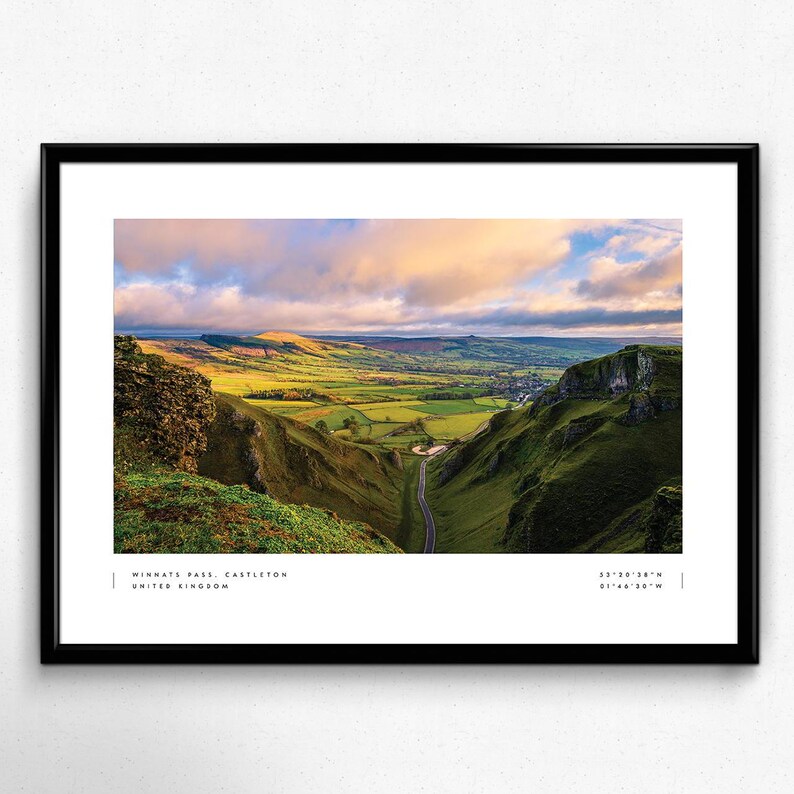 Castleton Print, Castleton Poster, Peak District, Castleton Coordinates ...