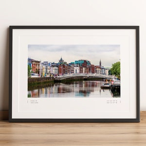 Dublin Print, Dublin Poster, Dublin Coordinates, Dublin Wall Art, Dublin Photo Print, Dublin Travel, Ireland Print Poster, Penny Bridge