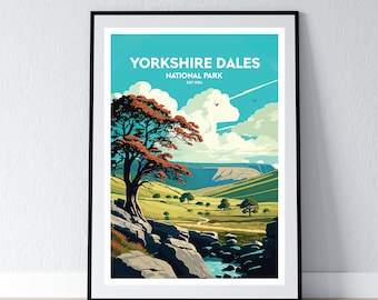 Yorkshire Dales National Park Poster Yorkshire Dales National Park Print Minimalist Poster Print Home Decor Wall Art Travel Gift WPA