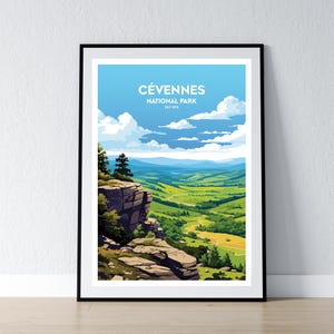Poster Cevennes Nationalpark Poster Cevennes Nationalpark Druck Minimalistisches Poster Print Wohnkultur Wand Kunst Reise Geschenk WPA