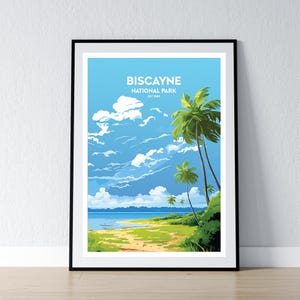 Biscayne National Park Poster Biscayne National Park Print Minimalist Poster Print Home Decor Wall Art Travel Gift WPA