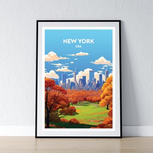 New York Plakat New York Druck New York Wand Kunst Geschenk USA Poster Druck New York USA Haus Wand Dekor Illustration