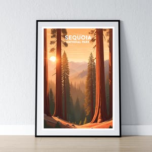 Sequoia National Park Poster Sequoia Forest Print National Park Print National Park Poster National Park Wall Art Travel Print WPA Poster