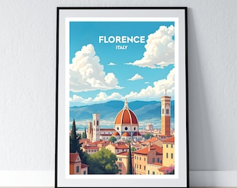 Florence Poster Florence Italy Print Florence Wall Art Gift Travel Poster Print Home Wall Decor Illustration